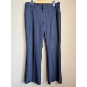 Banana Republic The Martin Fit Wool Blend Trousers Navy Dress Pants 8 Flare Leg